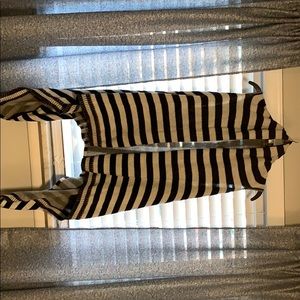 Stripped poncho style sweater